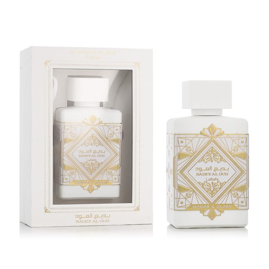 Elegant bottle of Lattafa Bade'e Al Oud Honor & Glory EDP