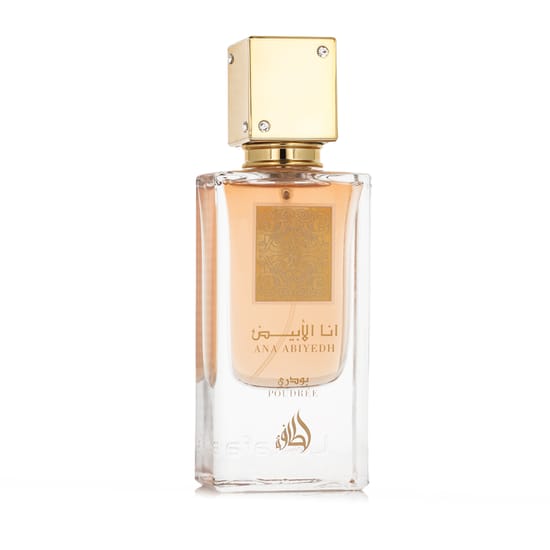 Бутылка Lattafa Ana Abiyedh Poudrée EDP крупным планом