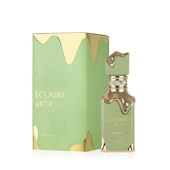 Elegant bottle of Lattafa Eclaire Pistache EDP