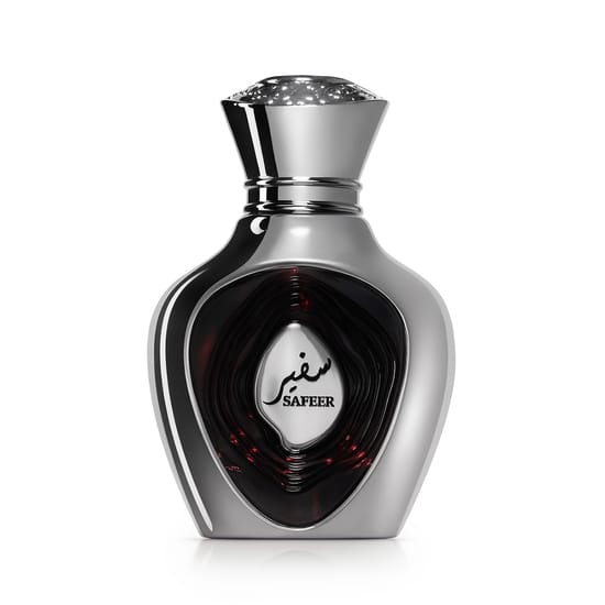 Bottle of Lattafa Niche Emarati Safeer EDP up close