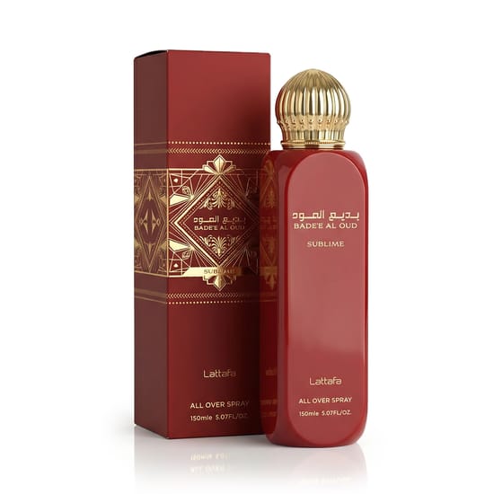 Lattafa Bade'e Al Oud Sublime Bodyspray – modern unisex fragrance bottle