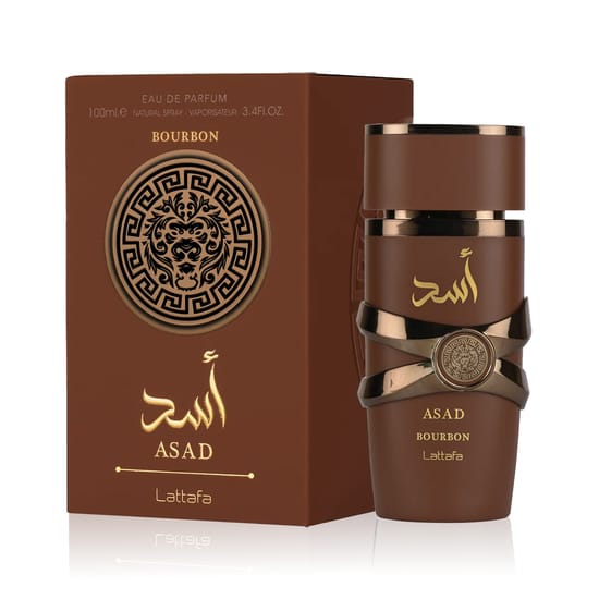 Lattafa Asad Bourbon EDP pudel lähedalt