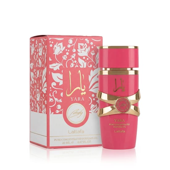 Bottle of Lattafa Yara Candy perfumed oil