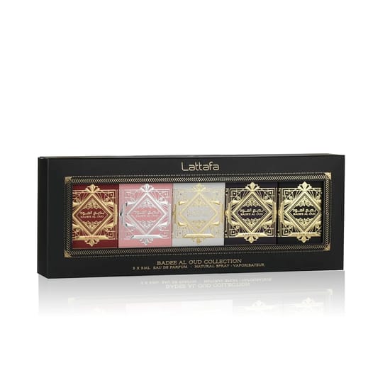 Miniature bottles of Lattafa Badee Al Oud Collection