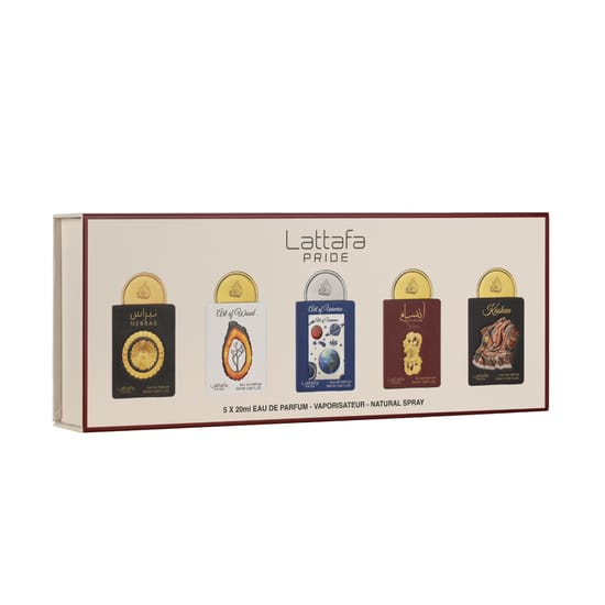 Lattafa Gift Set Collection 03 EDP premium fragrance gift box Lattafa Gift Set Collection 03 EDP bottles displayed in a refined arrangement