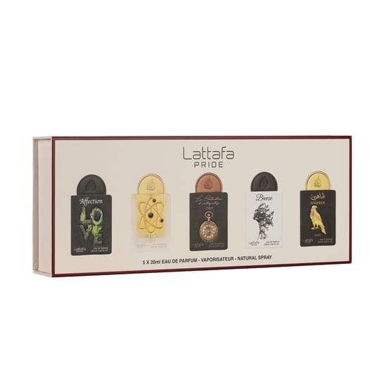 Lattafa kingituste komplekt 01 EDP pakendi ülevaade Lattafa kingituste komplekt 01 EDP 5 x 20 ml elegantsetes esitlemistes