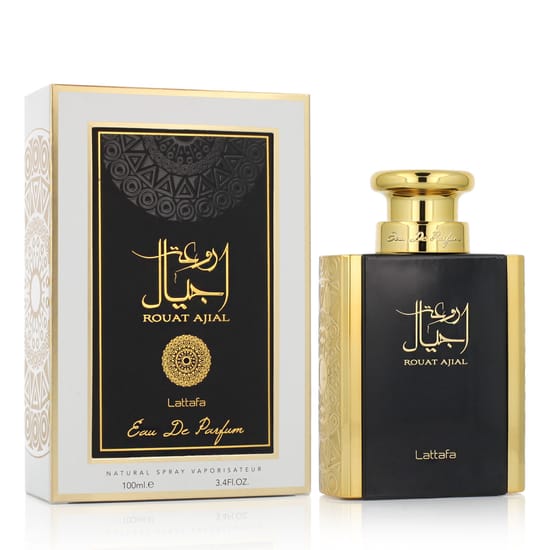 Close-up of Lattafa Rouat Ajial EDP bottle