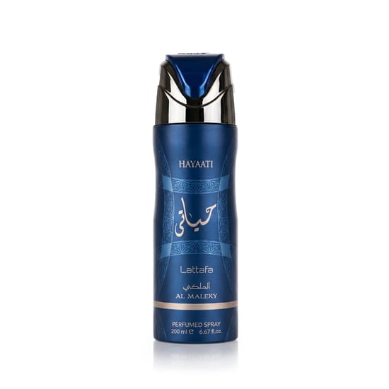 Lattafa Hayaati Al Maleky Deodorant VAPO in packaging Bottle of Lattafa Hayaati Al Maleky Deodorant VAPO