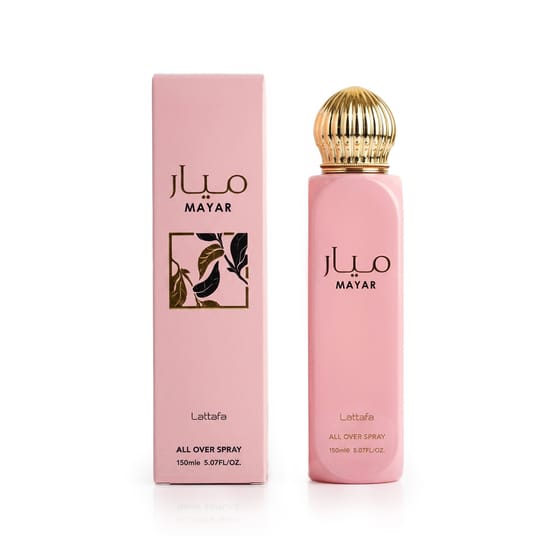 Close-up of Lattafa Mayar Hair & Body Mist bottle