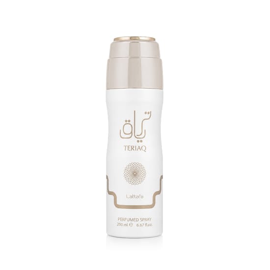 Крупный план флакона Lattafa Teriaq Bodyspray