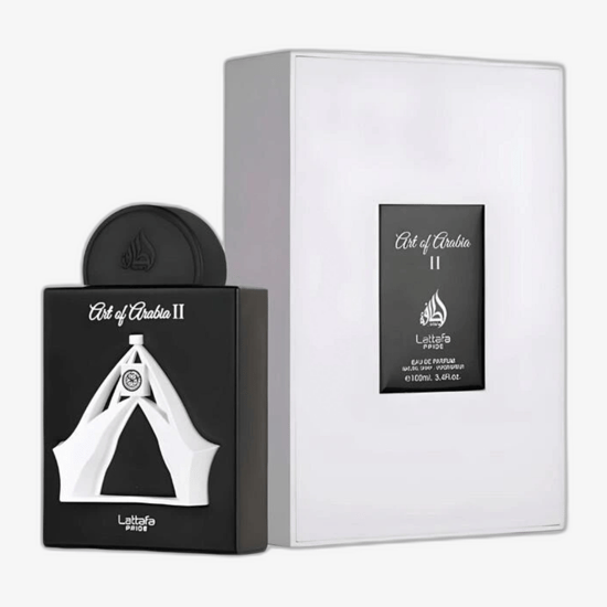 Elegant bottle of Lattafa Pride Art of Arabia II EDP