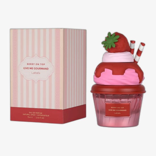 Elegant bottle of Lattafa Give Me Gourmand Berry On Top EDP