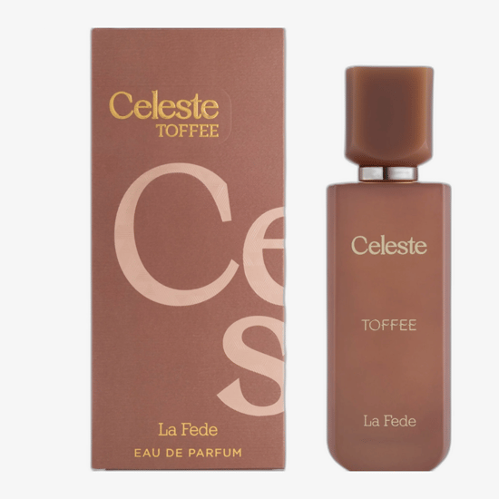 Elegant bottle of La Fede Celeste Toffee EDP