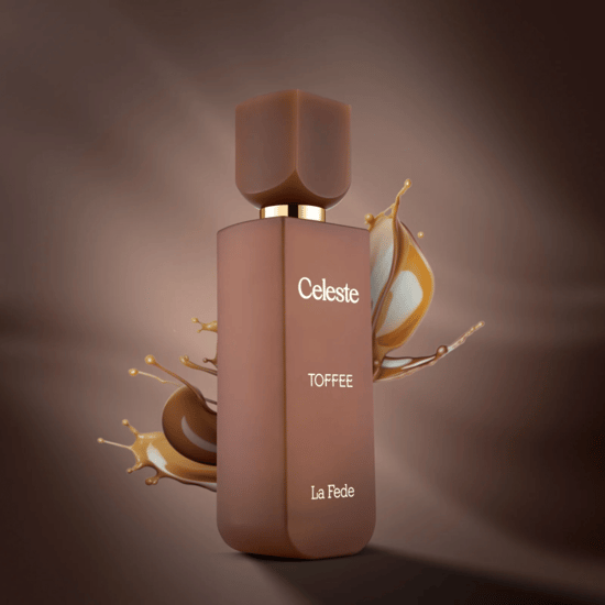 Elegant bottle of La Fede Celeste Toffee EDP