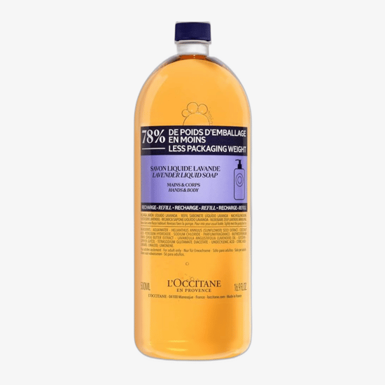 Eco refill packaging of L'Occitane Lavender Liquid Hand & Body Soap