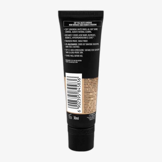 L'Oréal Paris Infallible 32H Matte Cover SPF 25 pudeli detailvaade
