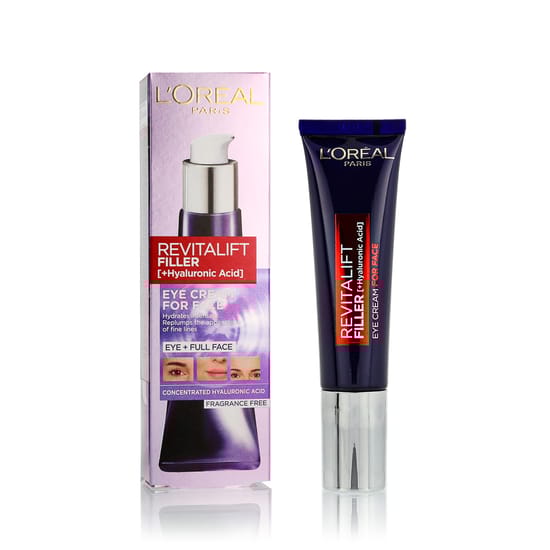 L'oréal paris revitalift filler eye cream close-up view