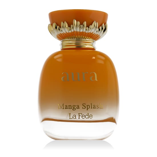 Minimalist bottle of La Fede Aura Manga Splash EDP, illustrating unisex elegance and freshness