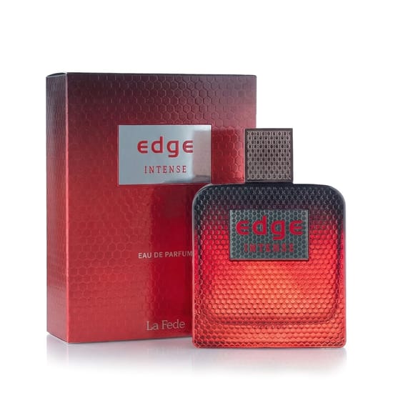 Close-up of La Fede Edge Intense EDP bottle