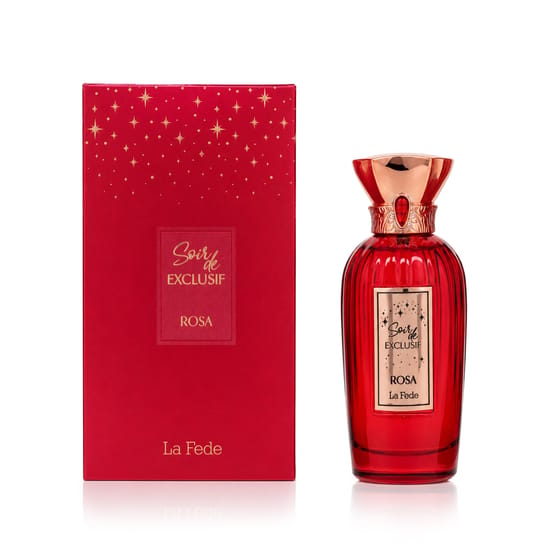 Bottle of La Fede Soir de Exclusif Rosa EDP up close