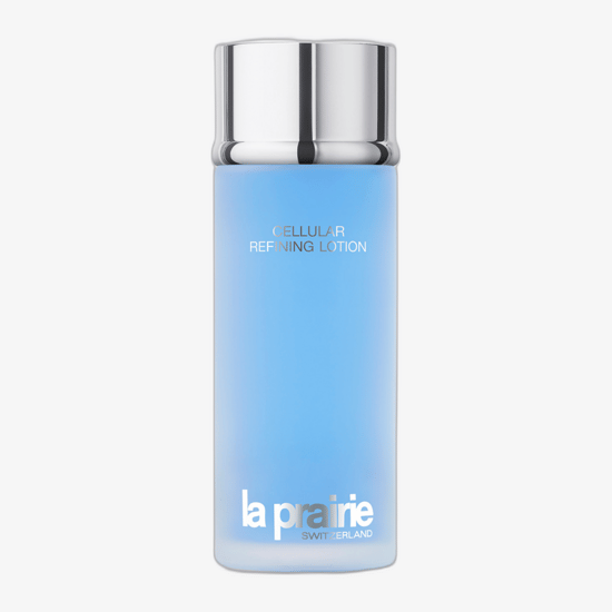 Крупный план флакона лосьона La Prairie Cellular Refining
