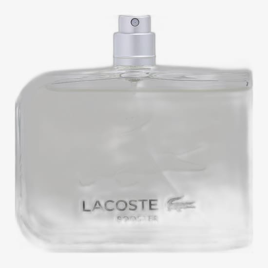 Крупный план флакона пробника Lacoste Booster EDT