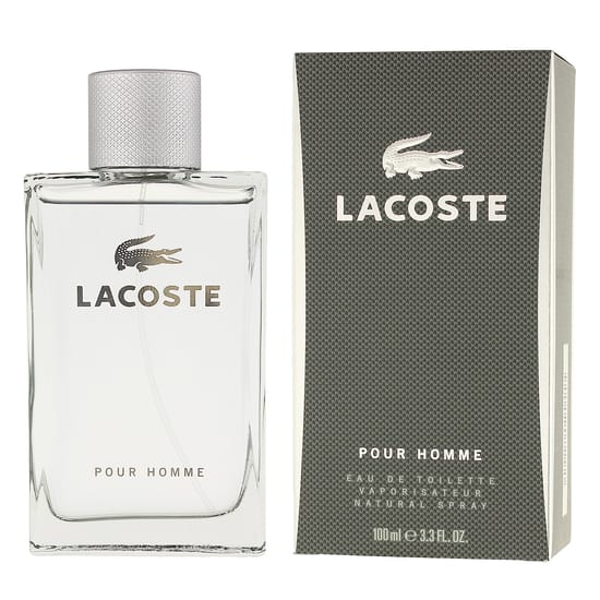 Close-up of Lacoste Pour Homme EDT bottle