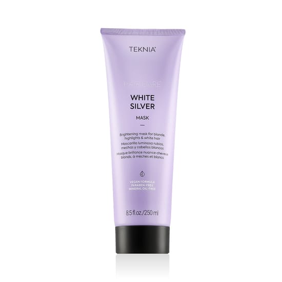 Маска для волос Lakme Teknia White Silver Mask – упаковка и визуальный стиль