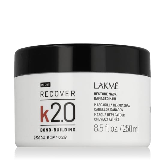 Lakme k2.0 taastav mask kahjustatud juustele stiilses purgis