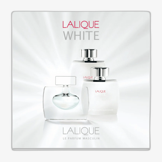 Close-up of Lalique White EDT spray sample
