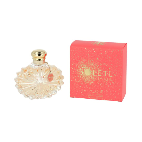 Elegant close-up of Lalique Soleil EDP bottle