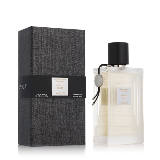 Bottle of Lalique Les Compositions Parfumées Woody Gold EDP