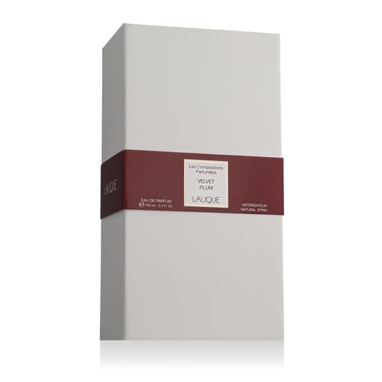 Close-up of Lalique Les Compositions Parfumées Velvet Plum EDP bottle