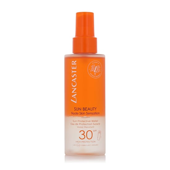 Lancaster Sun Beauty SPF 30 päikesekaitsevesi pakendis