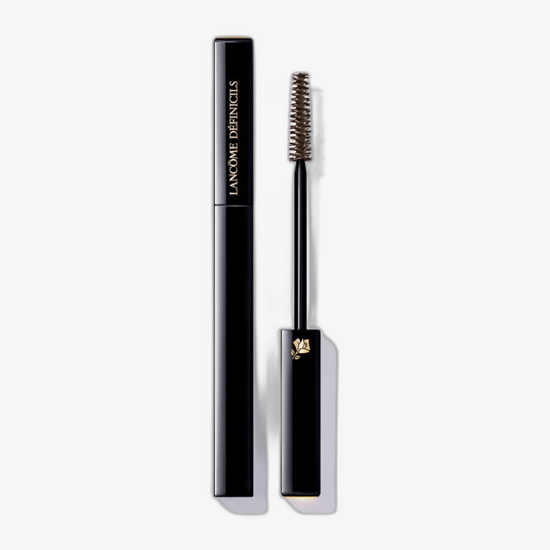 Close-up of Lancôme Definicils Mascara (01 Noir) showing brush and sleek packaging