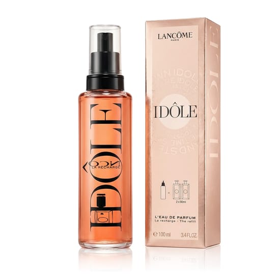 Оригинальная упаковка парфюма Lancôme Idôle EDP Элегантный флакон парфюма Lancôme Idôle EDP крупным планом
