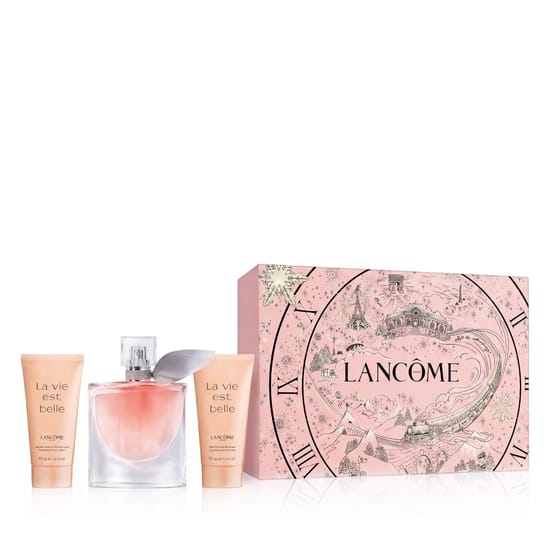 Lancôme La Vie Est Belle EDP 50 ml komplekti elegantne pakend Lancôme La Vie Est Belle lõhnakomplekt koos EDP, kehakreemi ja dušigeeliga