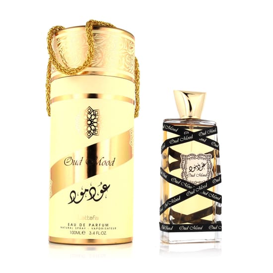 Parfüüm Lattafa Oud Mood EDP originaalpakendis Lattafa Oud Mood EDP pudel luksuslikus disainis