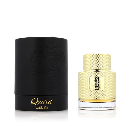 Close-up of Lattafa Qaa'ed EDP bottle