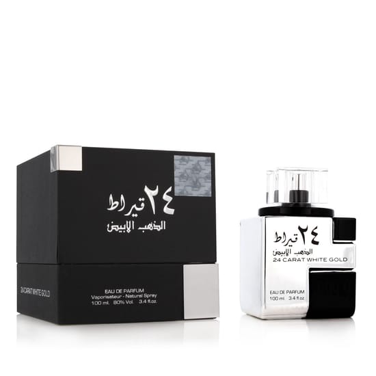 Lattafa 24 Carat White Gold EDP bottle
