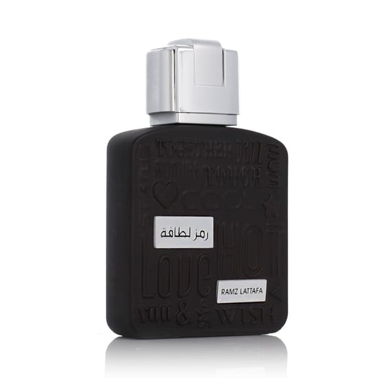 Bottle of Lattafa Ramz Lattafa Silver EDP close-up
