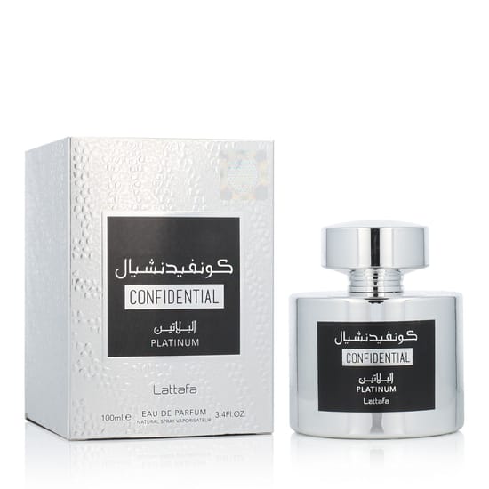 Elegant bottle of lattafa confidential platinum edp