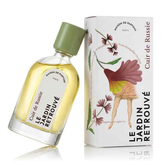 Elegant bottle of Le Jardin Retrouvé Cuir de Russie EDP