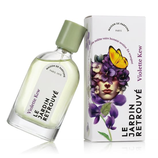 Original packaging of Le Jardin Retrouvé Violette Kew EDP Bottle of Le Jardin Retrouvé Violette Kew EDP up close