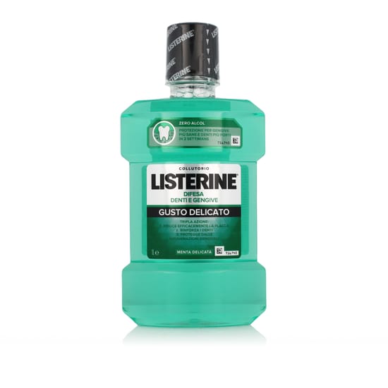 Bottle of listerine mouthwash cool mint with zero alcohol