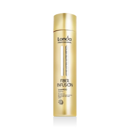Londa Professional Fiber Infusion Shampoo pudeli detailid, šampoon juuste taastamiseks