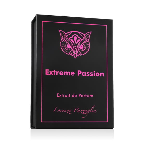 Originaalpakend Lorenzo Pazzaglia Extreme Passion EP parfüümi Elegantne pudel Lorenzo Pazzaglia Extreme Passion EP lähedalt