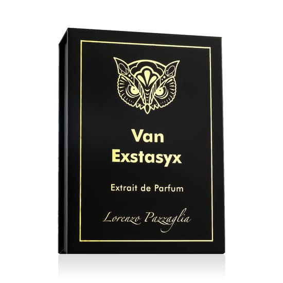 Elegantne Lorenzo Pazzaglia Van Exstasyx EP lõhnapudeli detailvaade