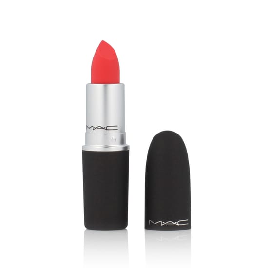 Close-up MAC Cosmetics Powder Kiss huulepulk toonis 308 Mandarin O