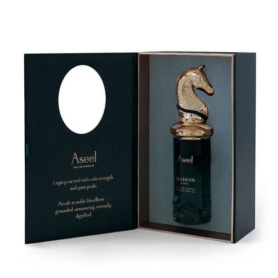 Originaalpakend maison asrar aseel edp Maison asrar aseel edp parfüümi pudel lähedalt